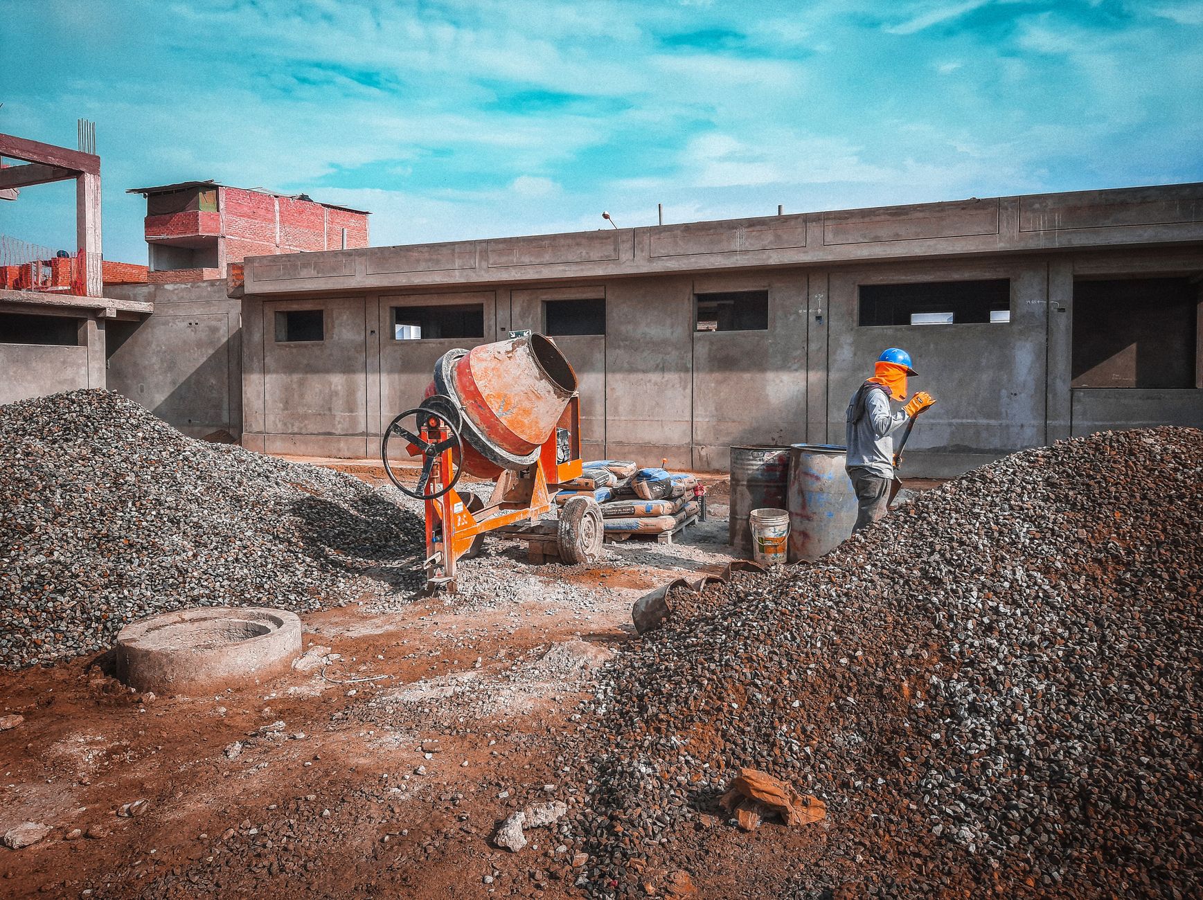 Crew working on a construction project